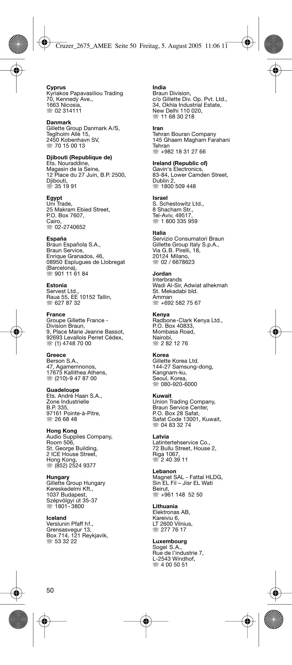 Braun 2675 User Manual | Page 48 / 50