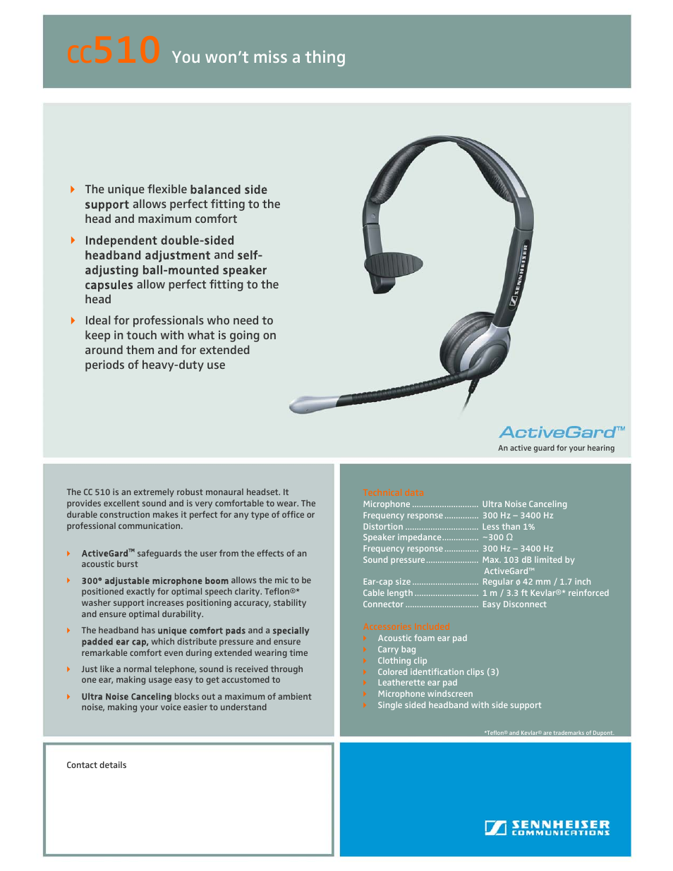 Sennheiser CC 510 User Manual | 1 page