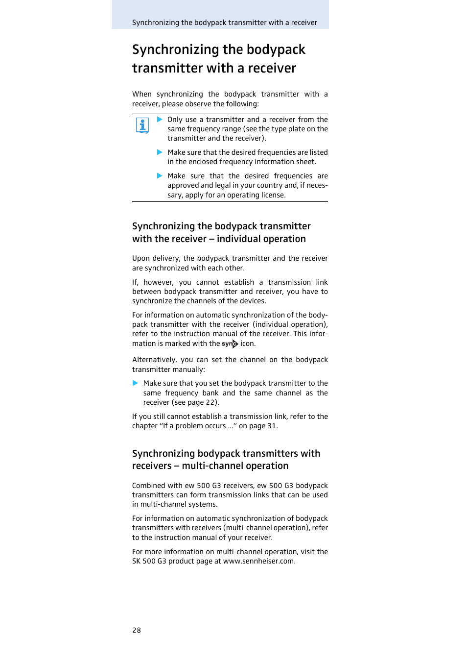 Sennheiser SK 500 G3 User Manual | Page 29 / 42