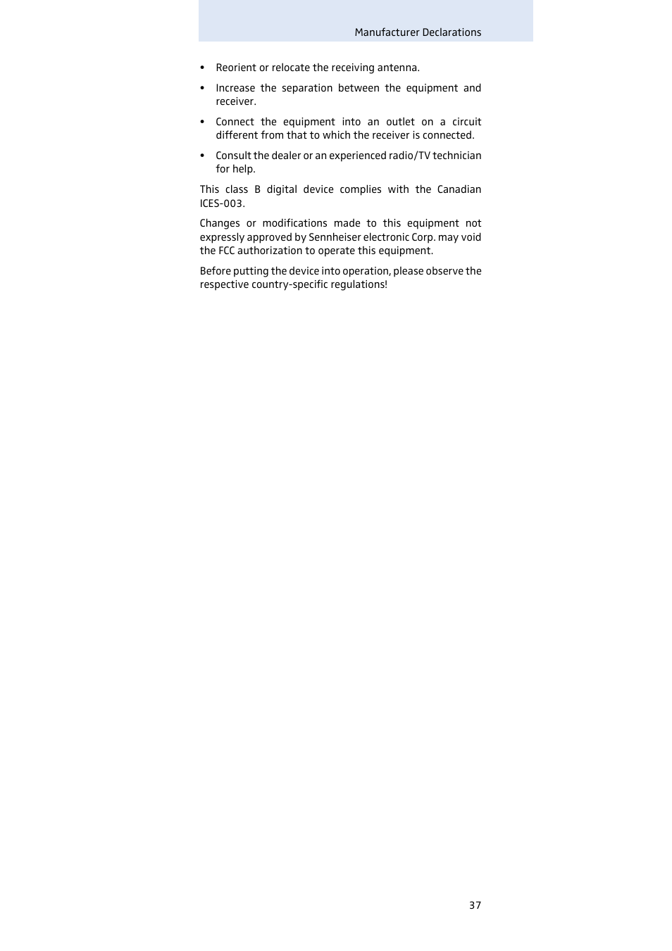 Sennheiser SK 500 G3 User Manual | Page 38 / 42