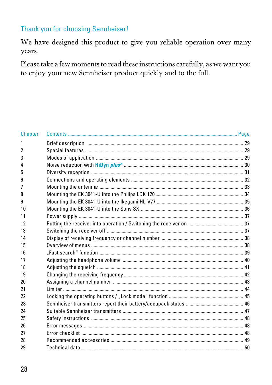 Sennheiser EK 3041-U User Manual | Page 2 / 25