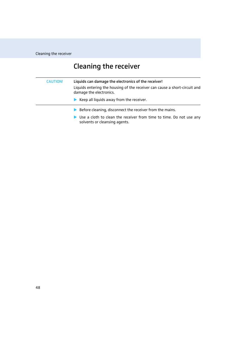 Cleaning the receiver | Sennheiser Rack-mount Receiver EM 300 G3 User Manual | Page 49 / 62