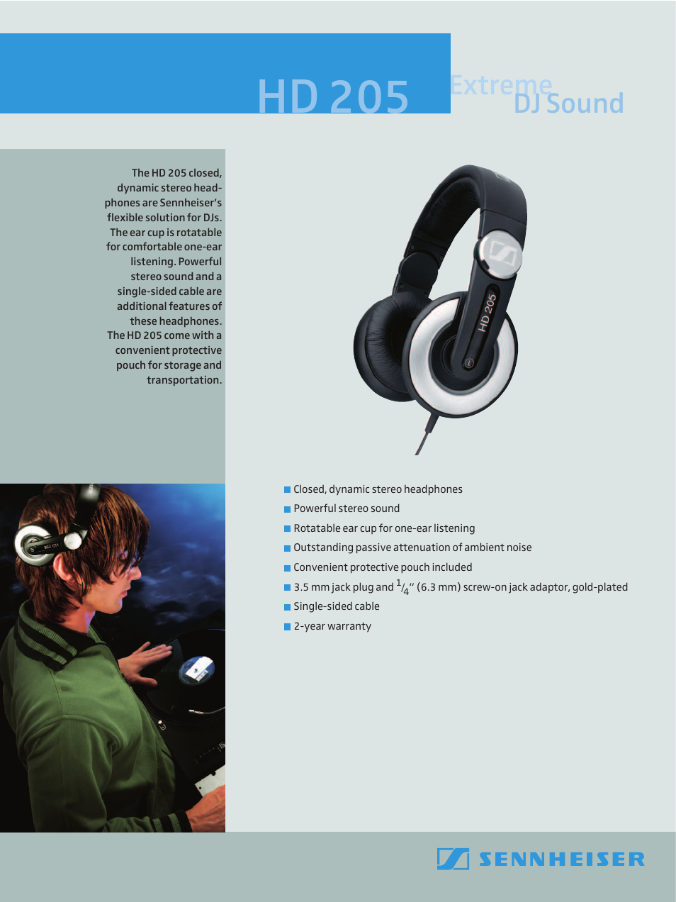 Sennheiser HD 205 User Manual | 2 pages