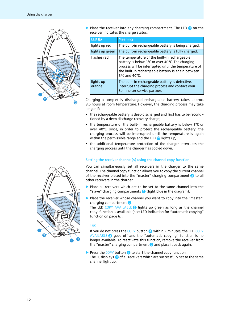 De en fr it es nl | Sennheiser Tourguide Charger L 2021-40 User Manual | Page 14 / 18