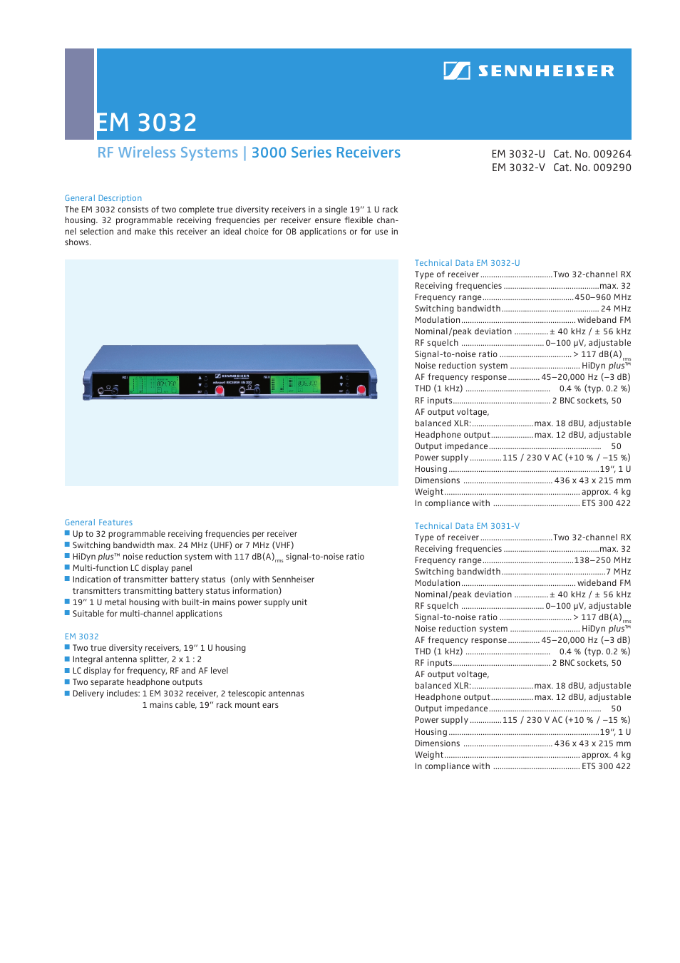 Sennheiser EM 3032-V User Manual | 4 pages