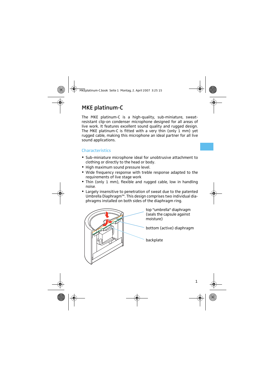 Mke platinum-c | Sennheiser MKE platinum-C User Manual | Page 2 / 10