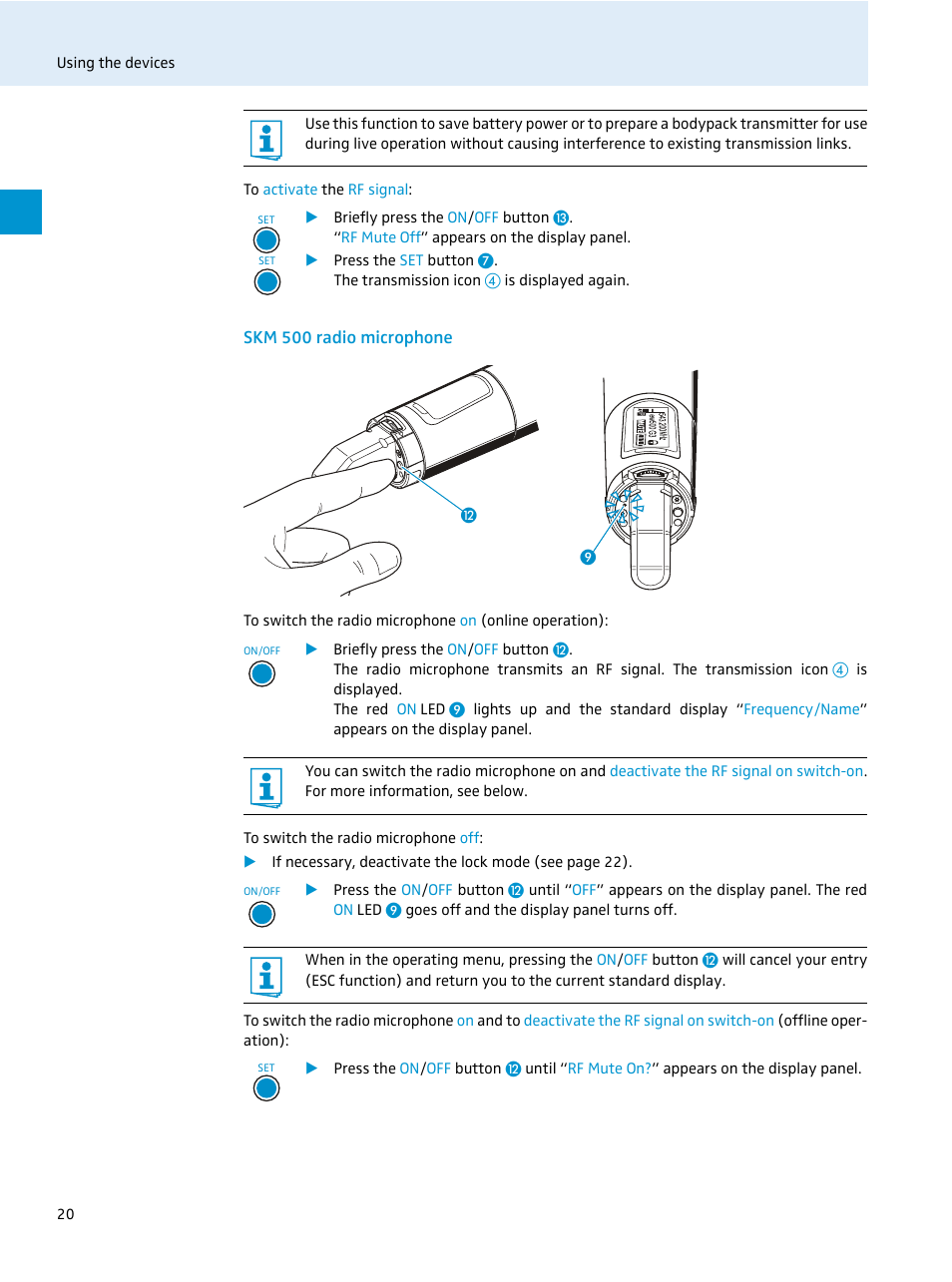 Skm 500 radio microphone | Sennheiser 500 Series User Manual | Page 22 / 42