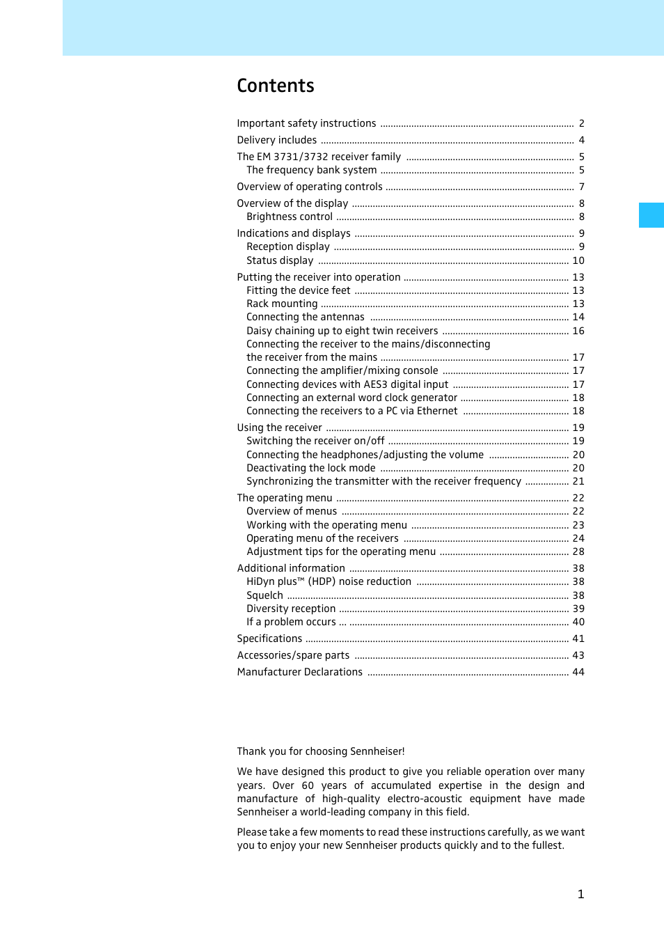 Sennheiser EM 3731 User Manual | Page 3 / 47