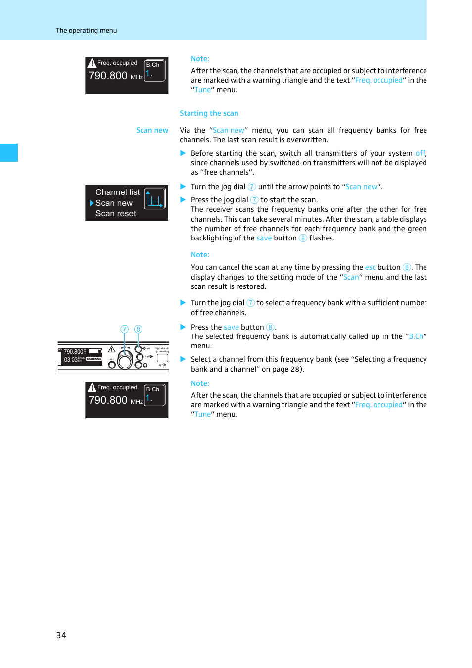Starting the scan | Sennheiser EM 3731 User Manual | Page 36 / 47