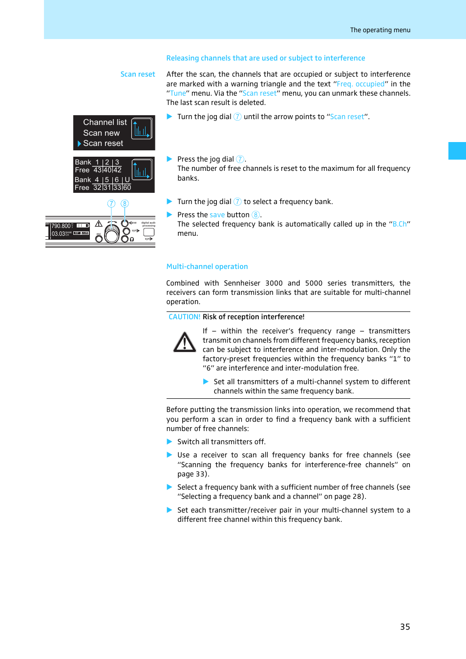 Multi-channel operation | Sennheiser EM 3731 User Manual | Page 37 / 47