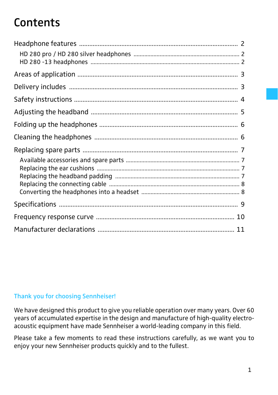 Sennheiser HD 280 User Manual | Page 2 / 13