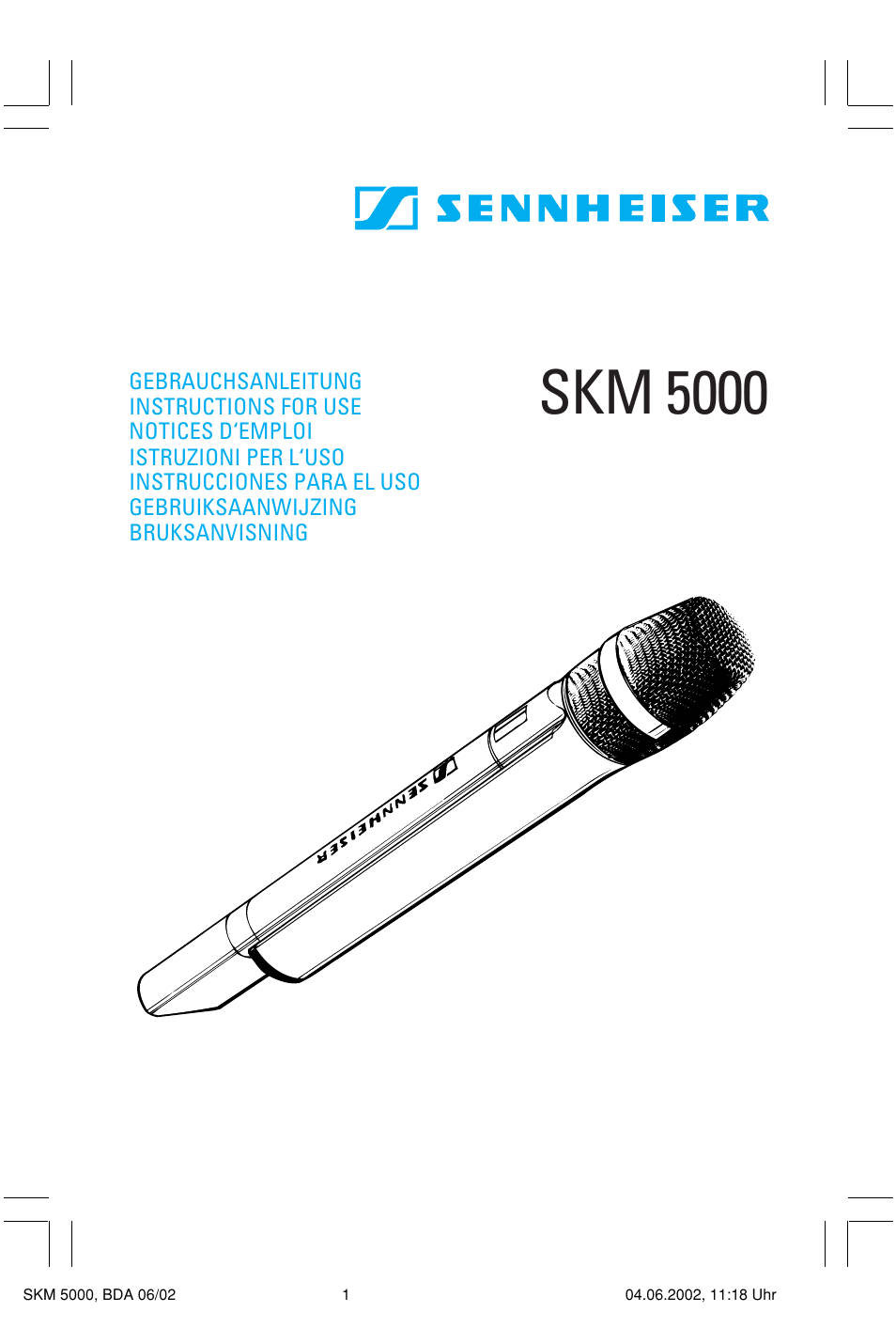Sennheiser handheld transmitter SKM 5000 User Manual | 62 pages