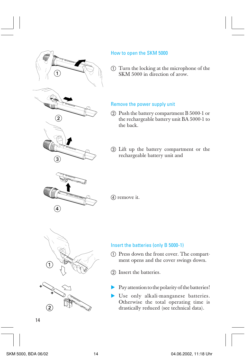 ᕃᕄ ᕅ ᕆ | Sennheiser handheld transmitter SKM 5000 User Manual | Page 14 / 62