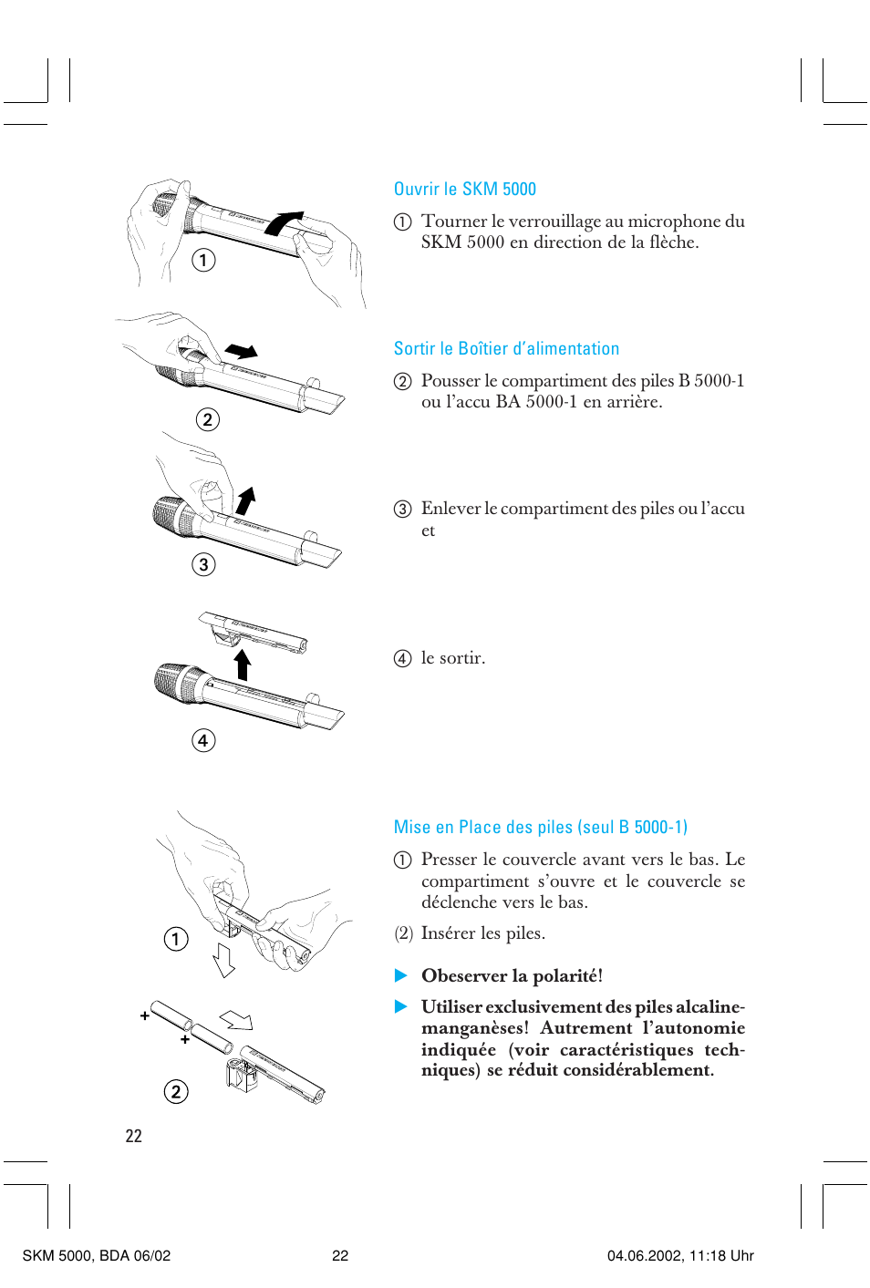 ᕃᕄ ᕅ ᕆ | Sennheiser handheld transmitter SKM 5000 User Manual | Page 22 / 62