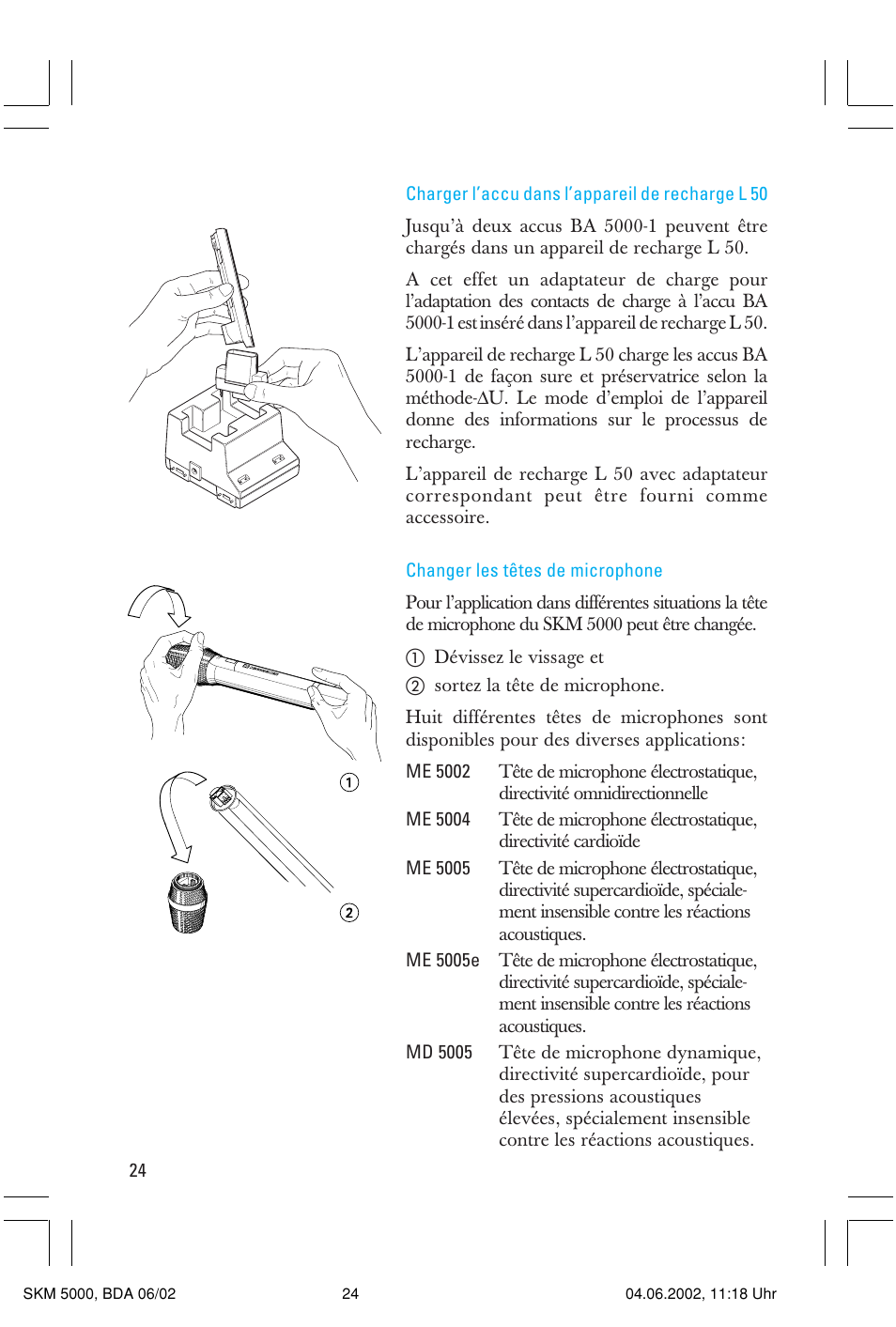 Sennheiser handheld transmitter SKM 5000 User Manual | Page 24 / 62