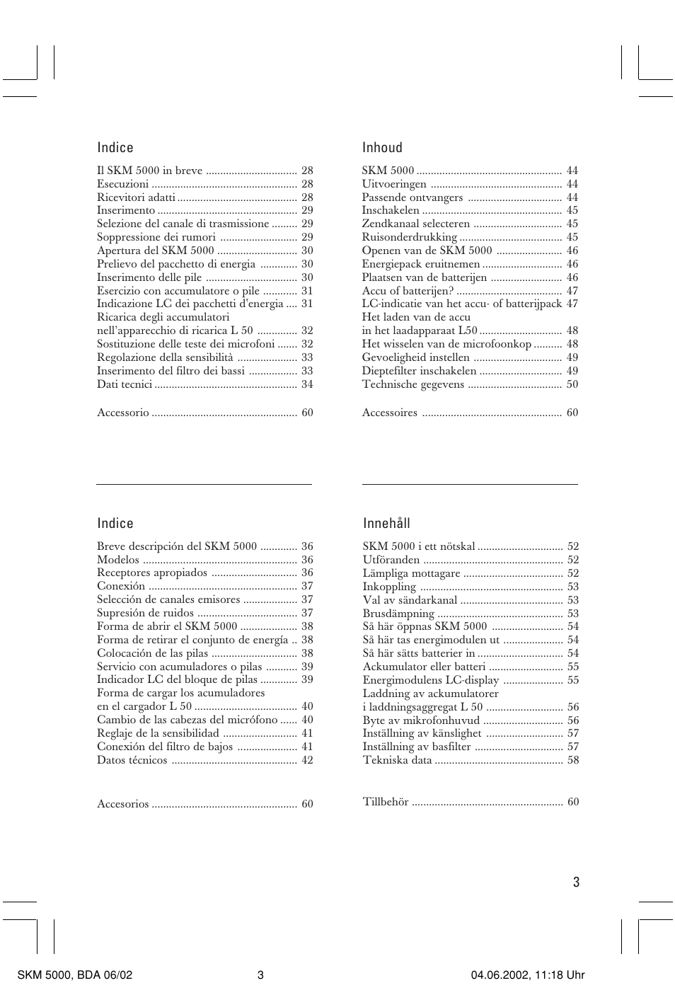 Sennheiser handheld transmitter SKM 5000 User Manual | Page 3 / 62