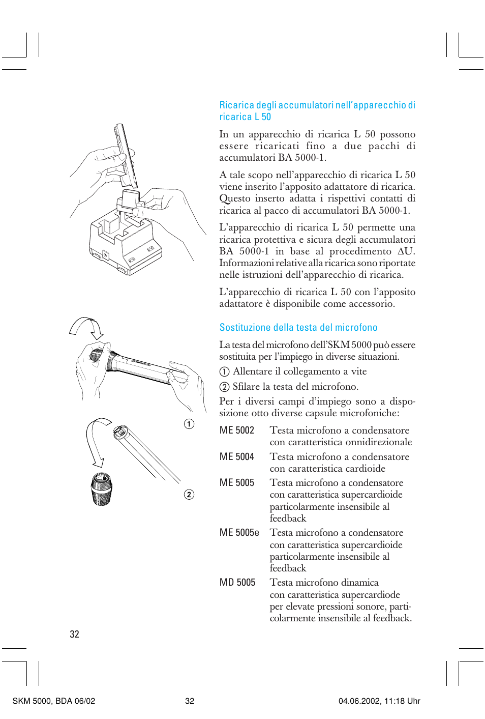 Sennheiser handheld transmitter SKM 5000 User Manual | Page 32 / 62