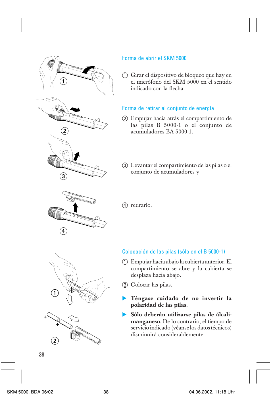 ᕃᕄ ᕅ ᕆ | Sennheiser handheld transmitter SKM 5000 User Manual | Page 38 / 62