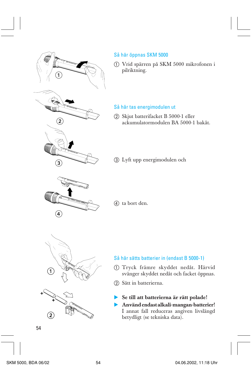 ᕃᕄ ᕅ ᕆ | Sennheiser handheld transmitter SKM 5000 User Manual | Page 54 / 62