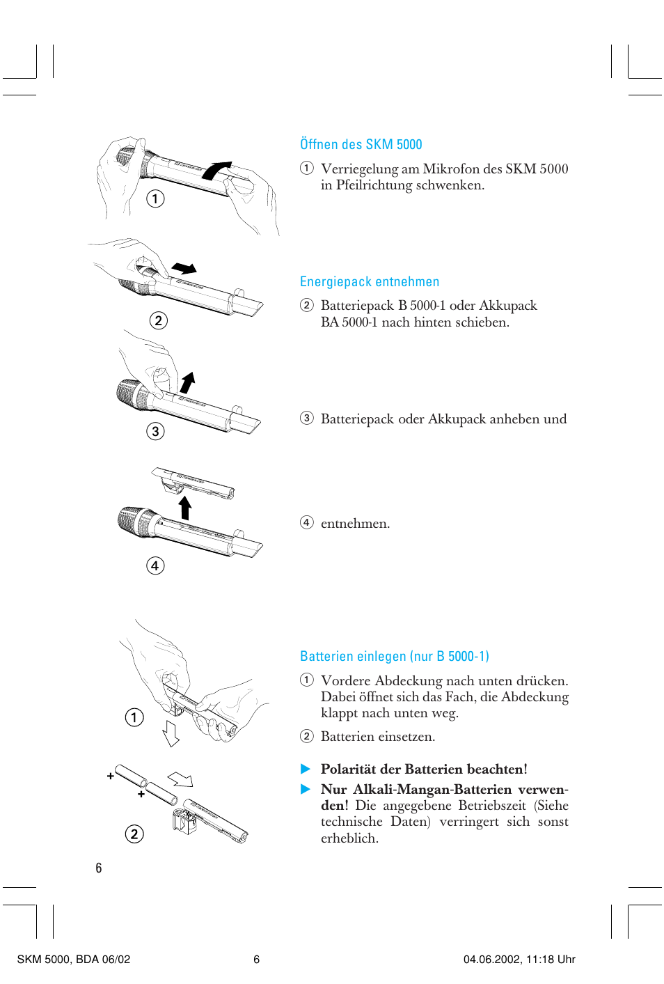 ᕃᕄ ᕅ ᕆ | Sennheiser handheld transmitter SKM 5000 User Manual | Page 6 / 62