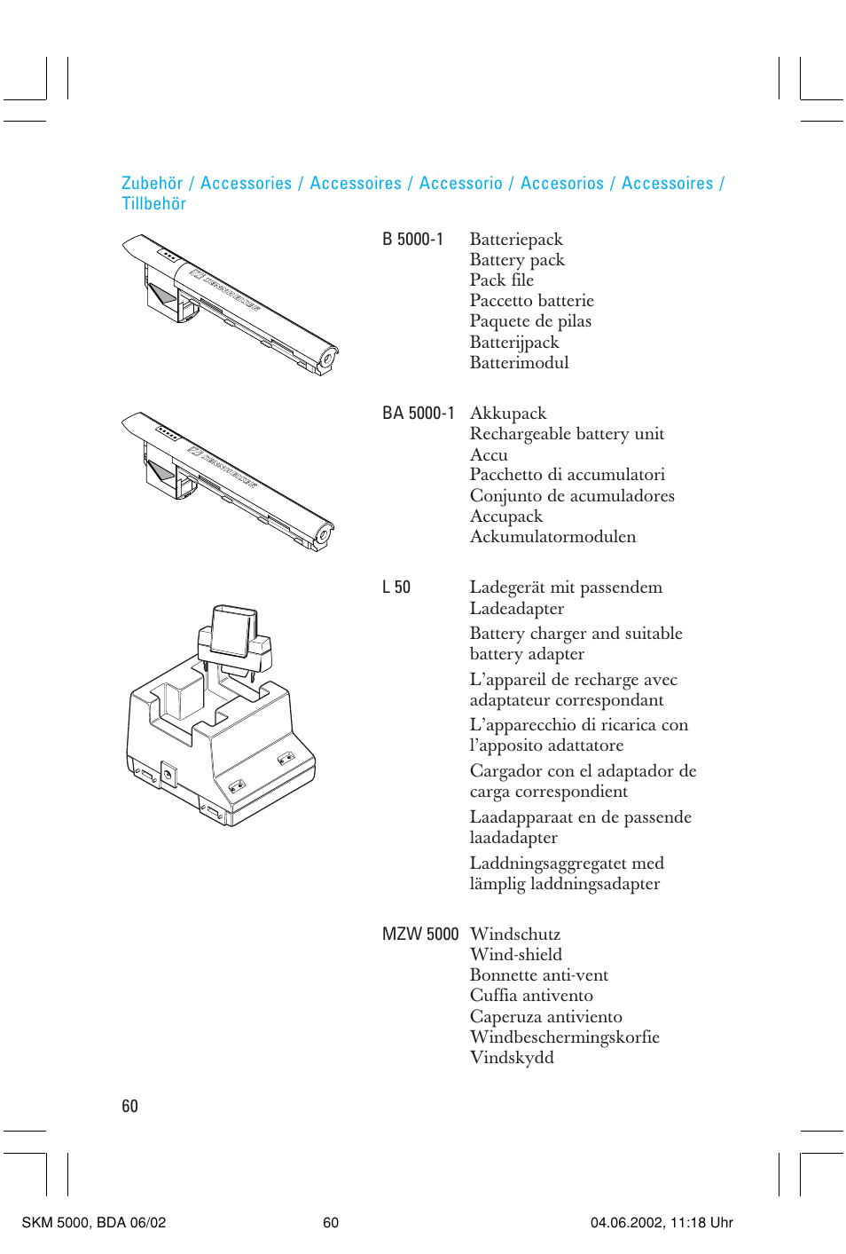 Sennheiser handheld transmitter SKM 5000 User Manual | Page 60 / 62