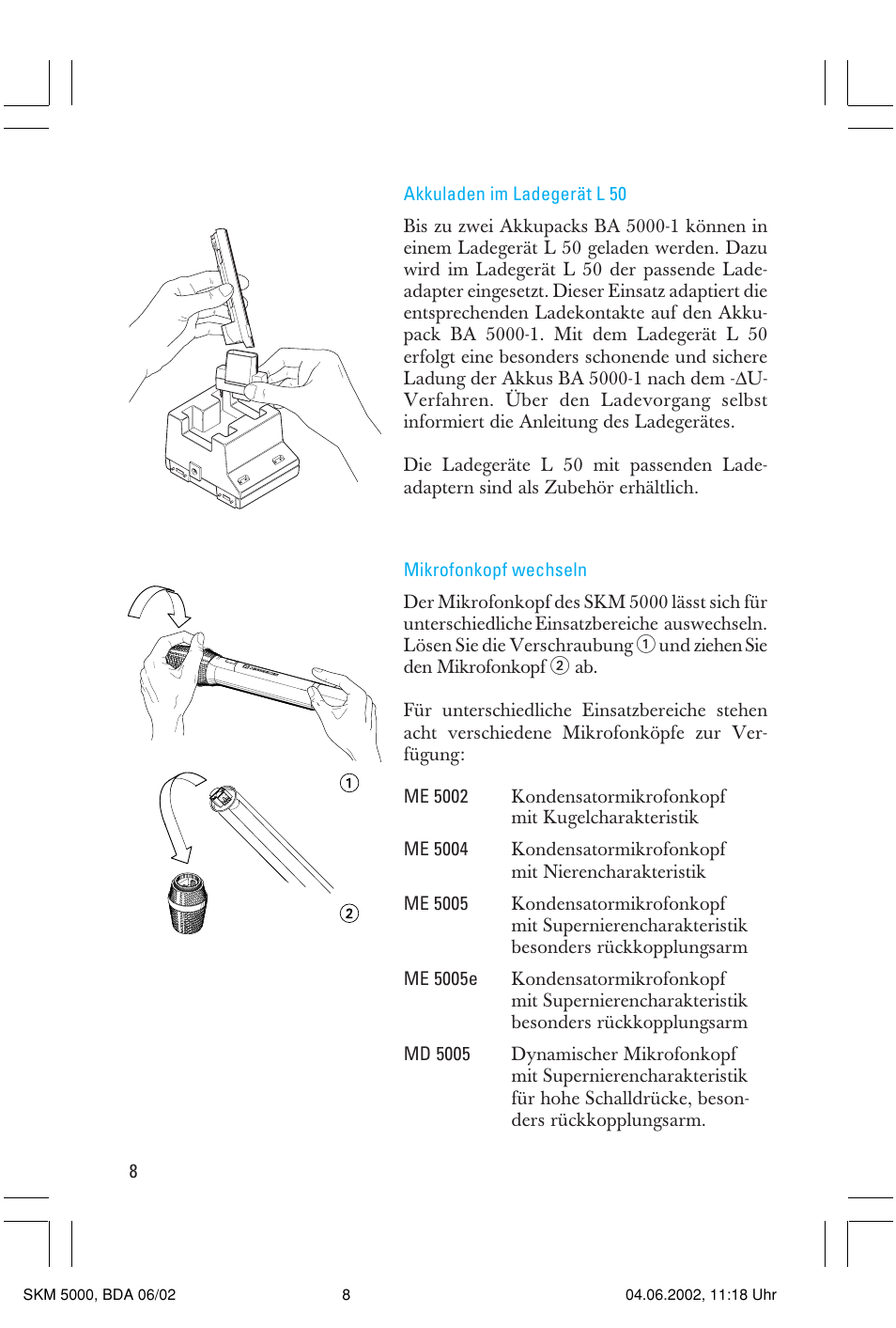Sennheiser handheld transmitter SKM 5000 User Manual | Page 8 / 62
