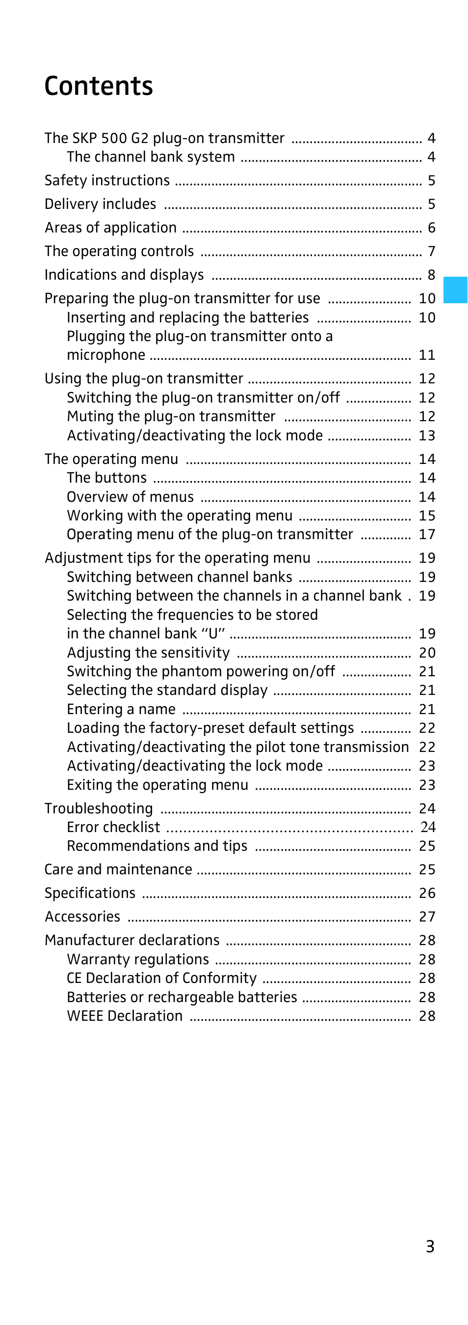 Sennheiser SKP 500 User Manual | Page 3 / 29