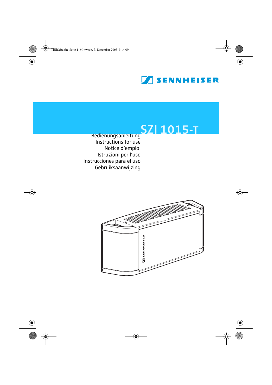 Sennheiser SZI 1015-T User Manual | 86 pages
