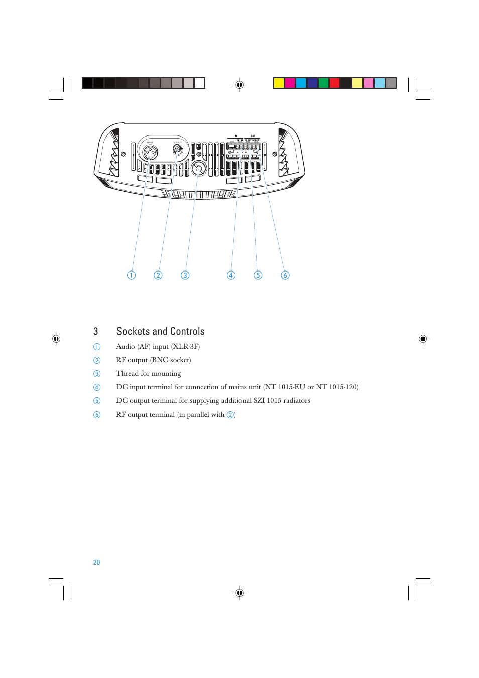 3sockets and controls | Sennheiser SZI 1015-T User Manual | Page 20 / 86