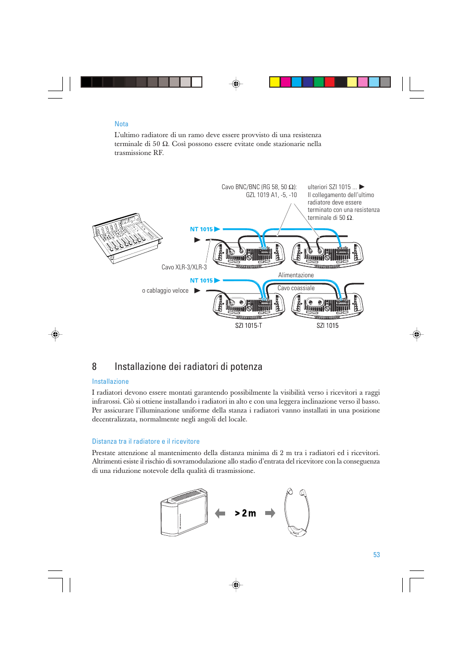 8installazione dei radiatori di potenza | Sennheiser SZI 1015-T User Manual | Page 53 / 86