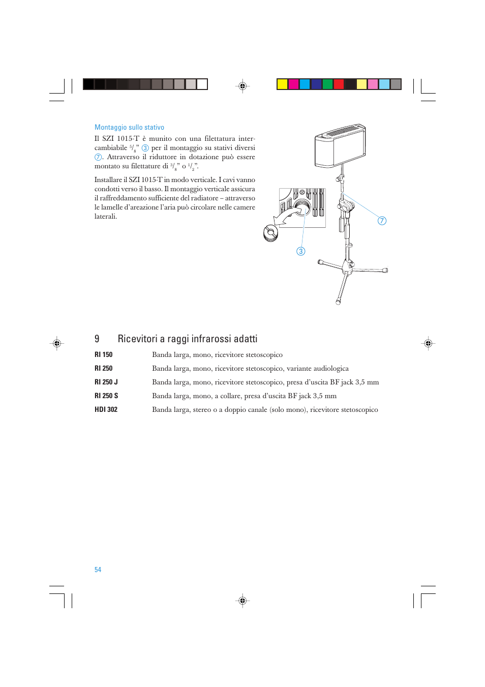 9ricevitori a raggi infrarossi adatti | Sennheiser SZI 1015-T User Manual | Page 54 / 86