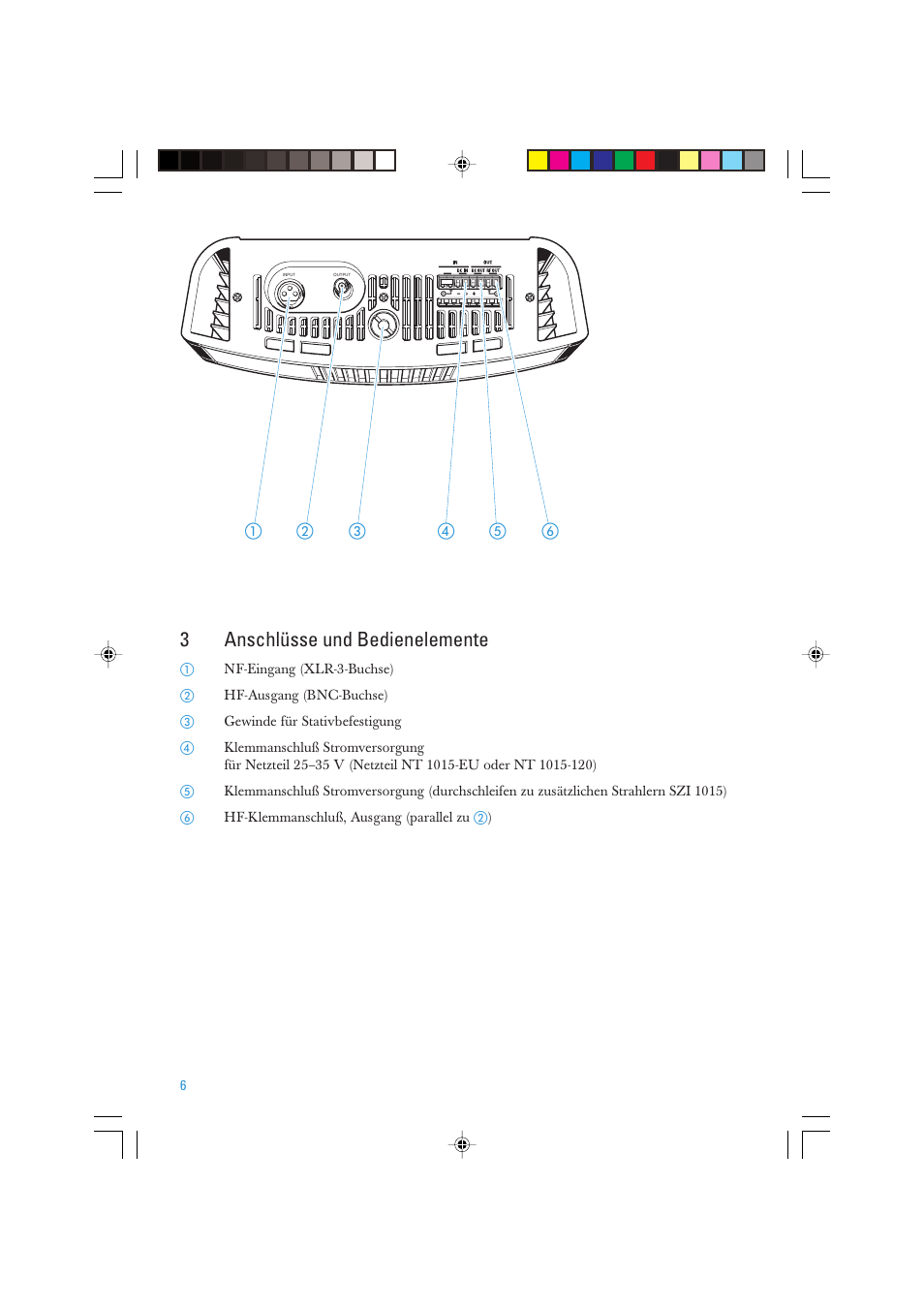 3anschlüsse und bedienelemente | Sennheiser SZI 1015-T User Manual | Page 6 / 86