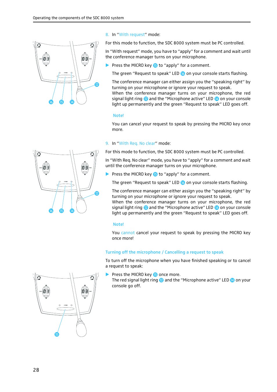 Sennheiser CONFERENCE SYSTEM SDC 8000 User Manual | Page 28 / 116