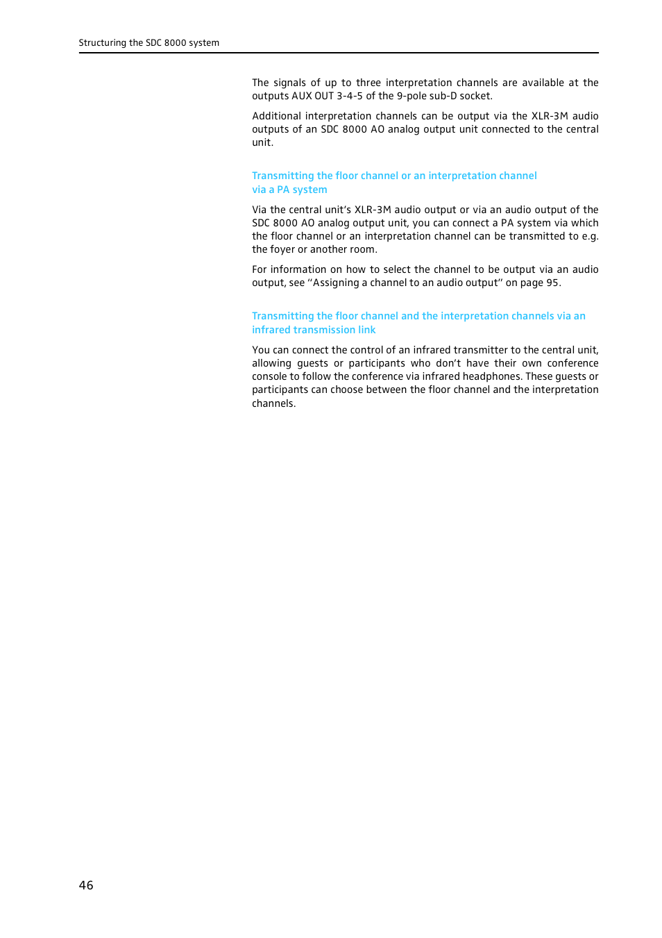 Sennheiser CONFERENCE SYSTEM SDC 8000 User Manual | Page 46 / 116