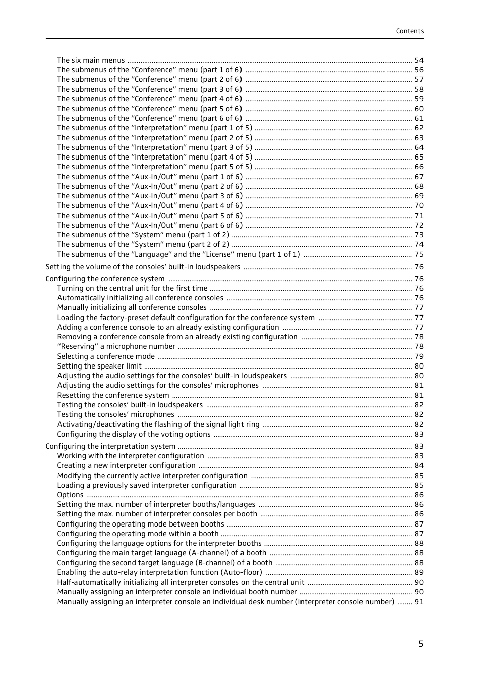 Sennheiser CONFERENCE SYSTEM SDC 8000 User Manual | Page 5 / 116