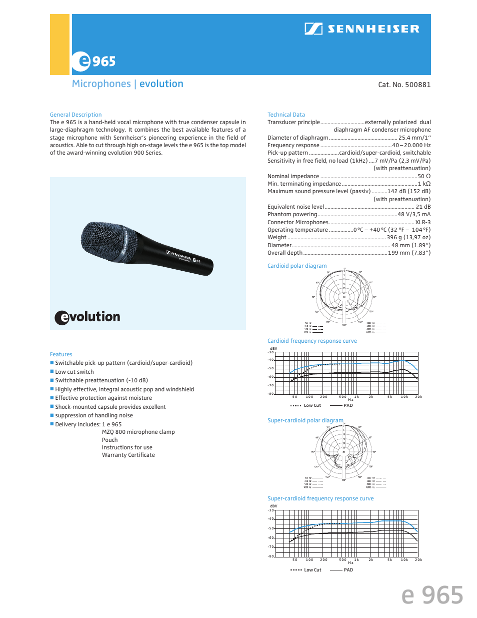 Sennheiser 500881 User Manual | 1 page