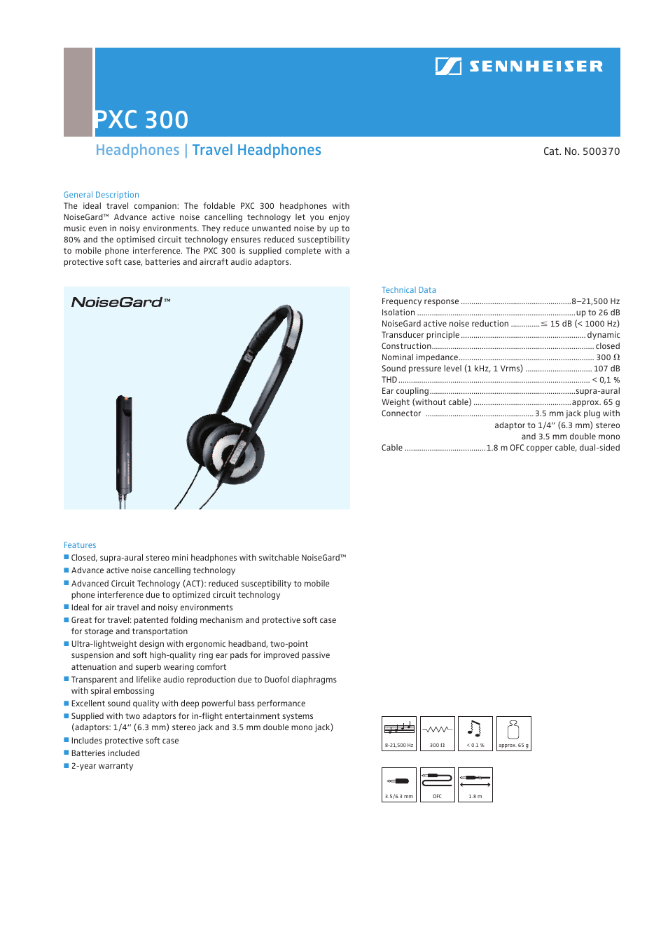 Sennheiser PXC 300 User Manual | 1 page
