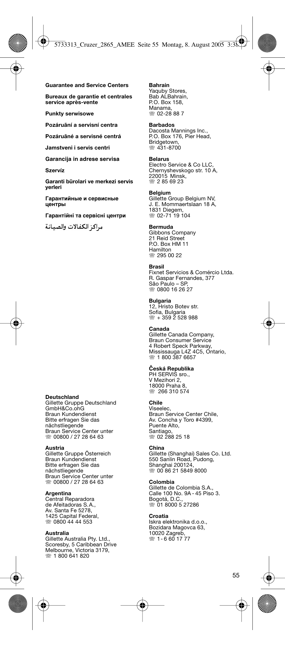 Braun 2865 User Manual | Page 55 / 62