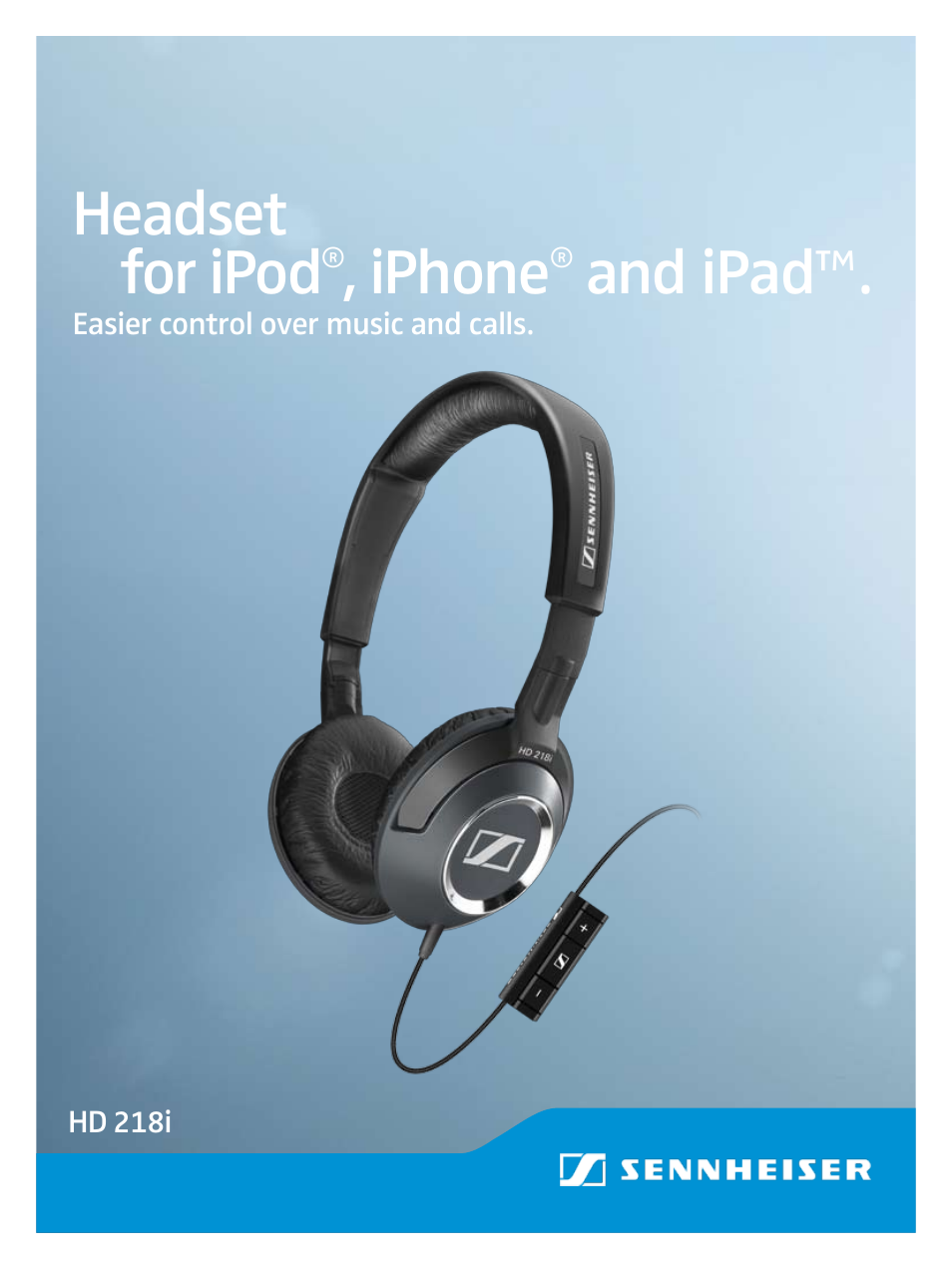 Sennheiser HD 218i User Manual | 2 pages