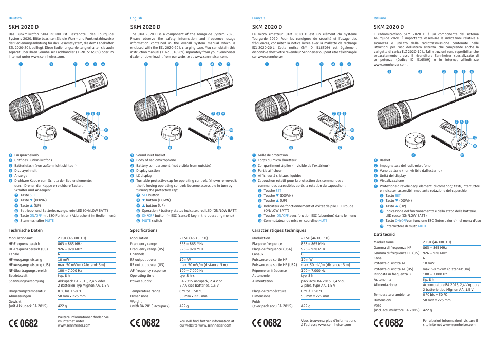 Skm 2020 d | Sennheiser Tourguide System 2020 SKM 2020 D User Manual | Page 2 / 2