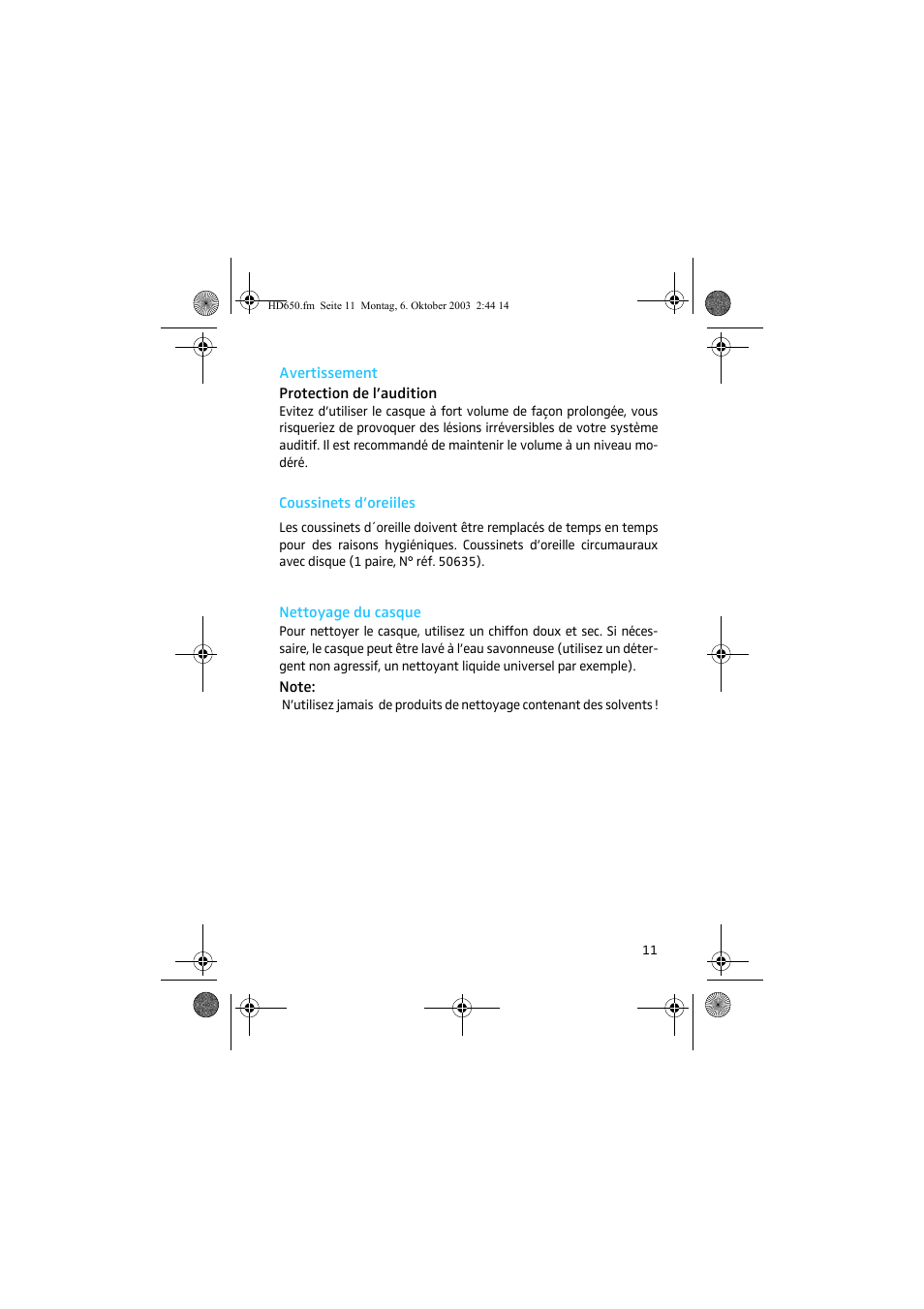 Sennheiser HD 650 User Manual | Page 11 / 24