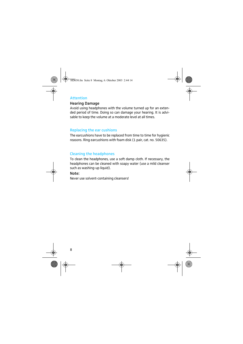 Sennheiser HD 650 User Manual | Page 8 / 24