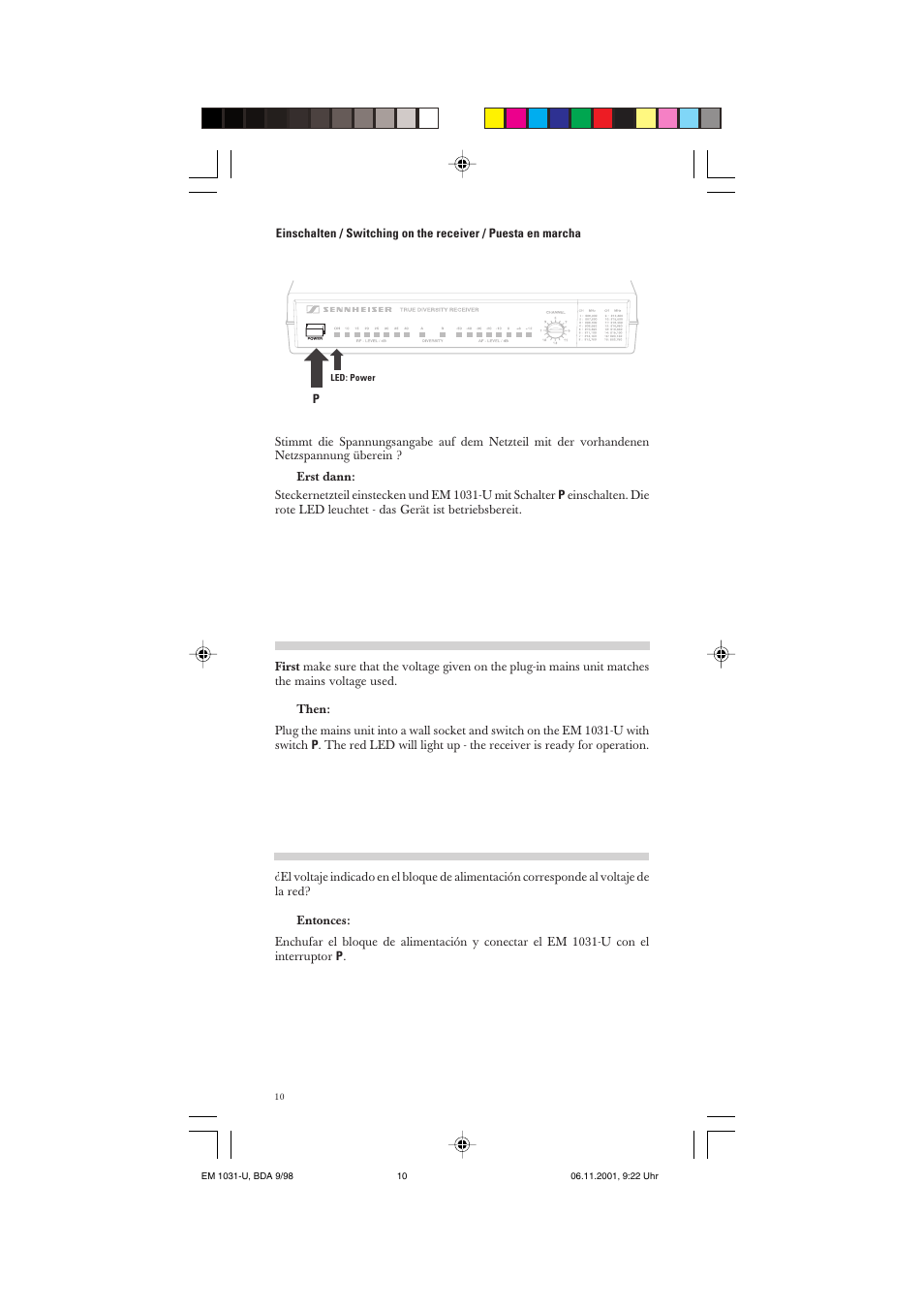 Sennheiser Receiver EM 1031-U User Manual | Page 10 / 40