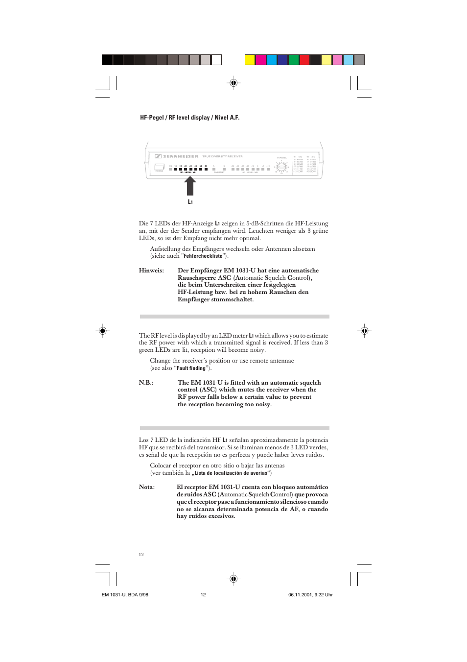 Sennheiser Receiver EM 1031-U User Manual | Page 12 / 40