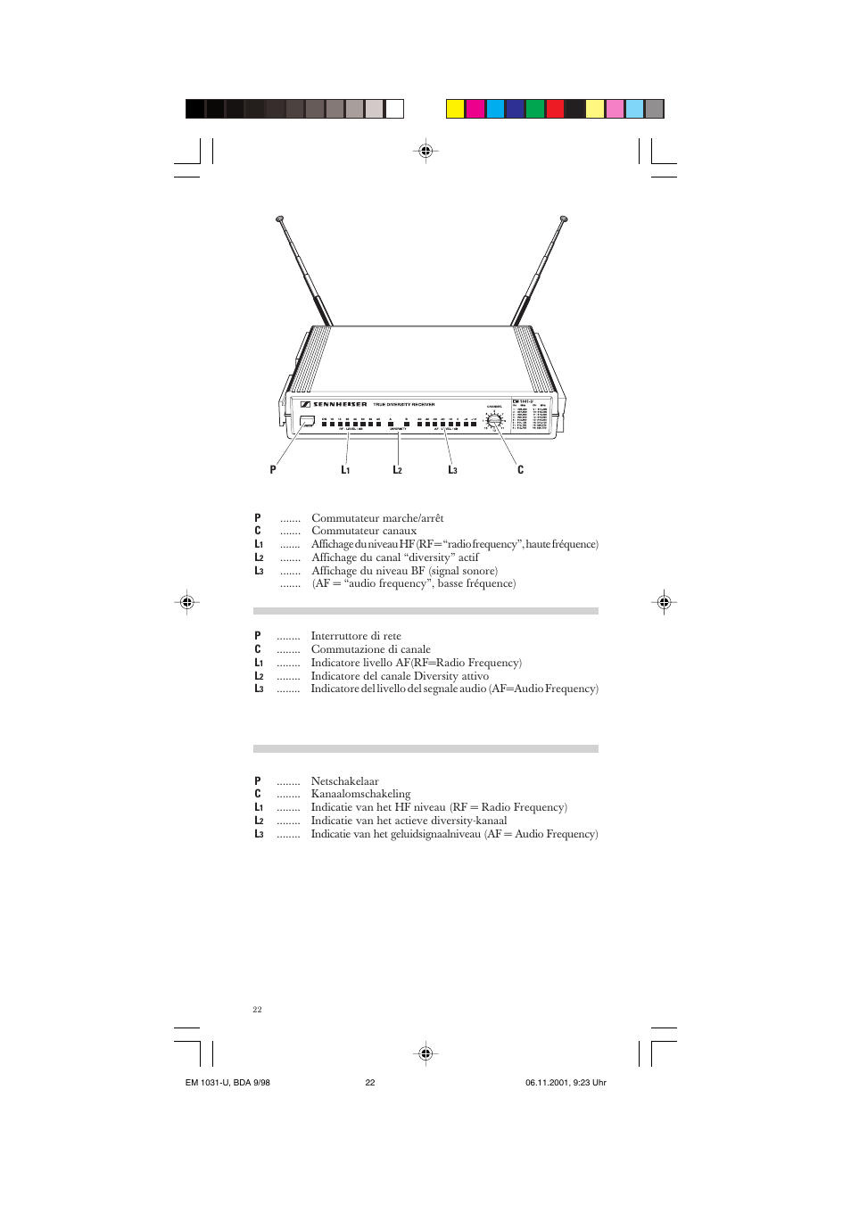 Sennheiser Receiver EM 1031-U User Manual | Page 22 / 40