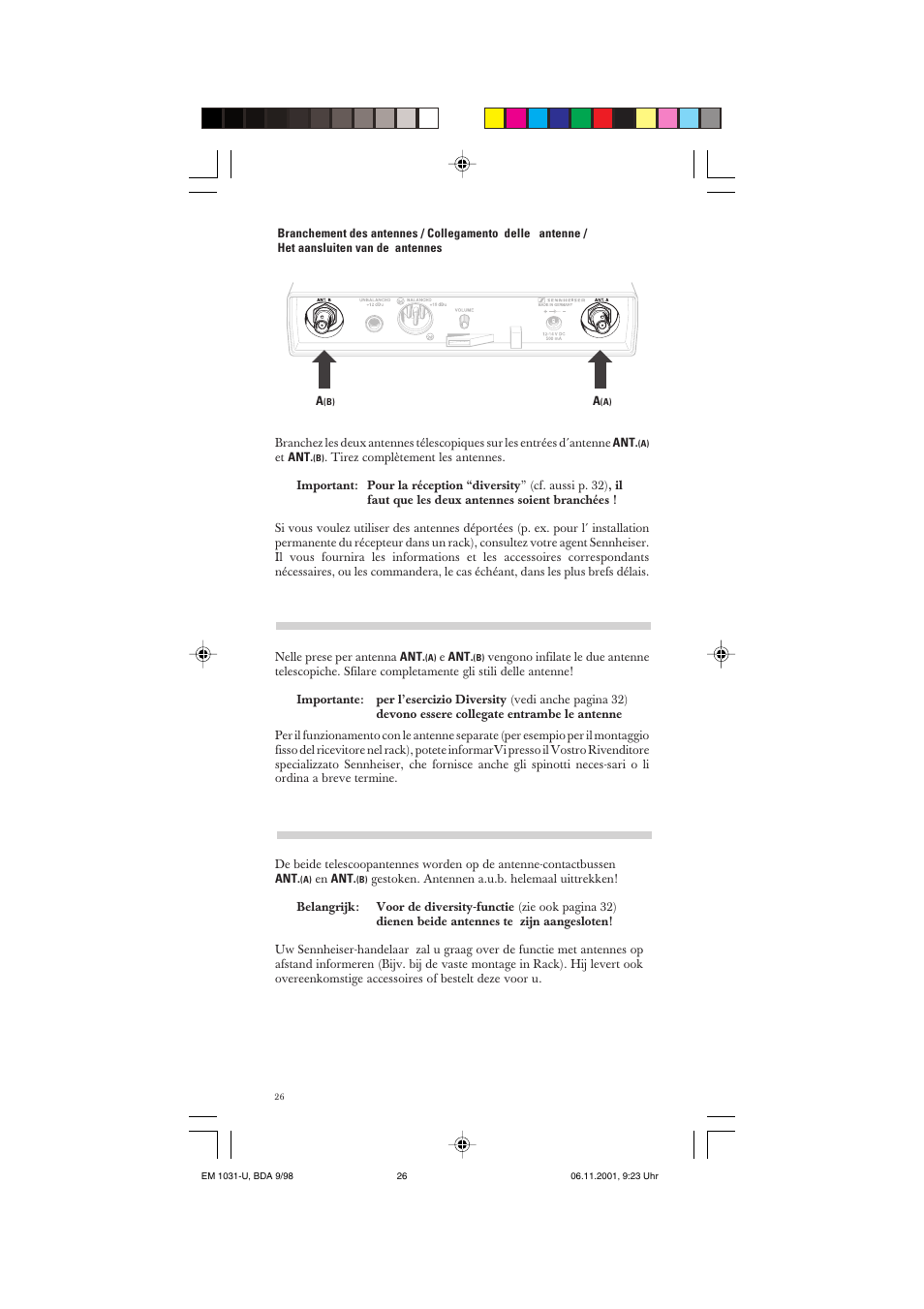 Sennheiser Receiver EM 1031-U User Manual | Page 26 / 40