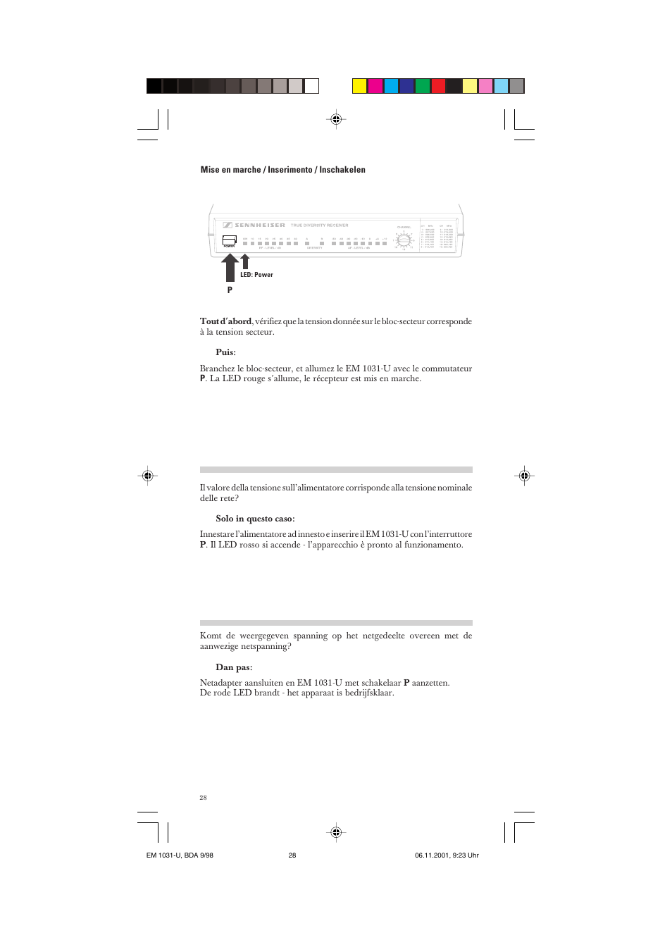 Sennheiser Receiver EM 1031-U User Manual | Page 28 / 40