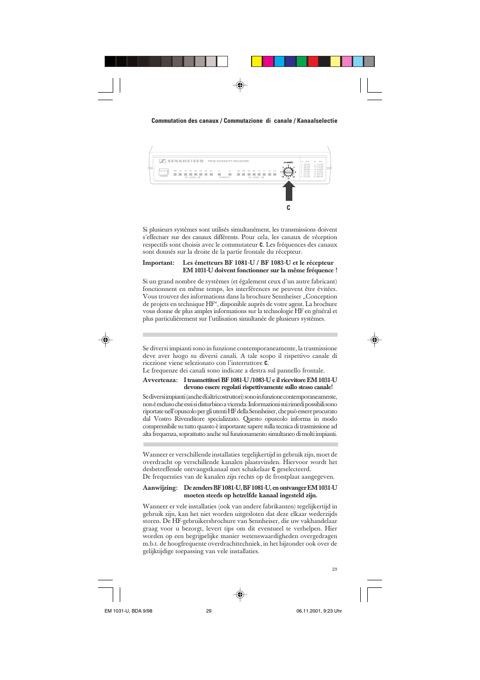 Sennheiser Receiver EM 1031-U User Manual | Page 29 / 40