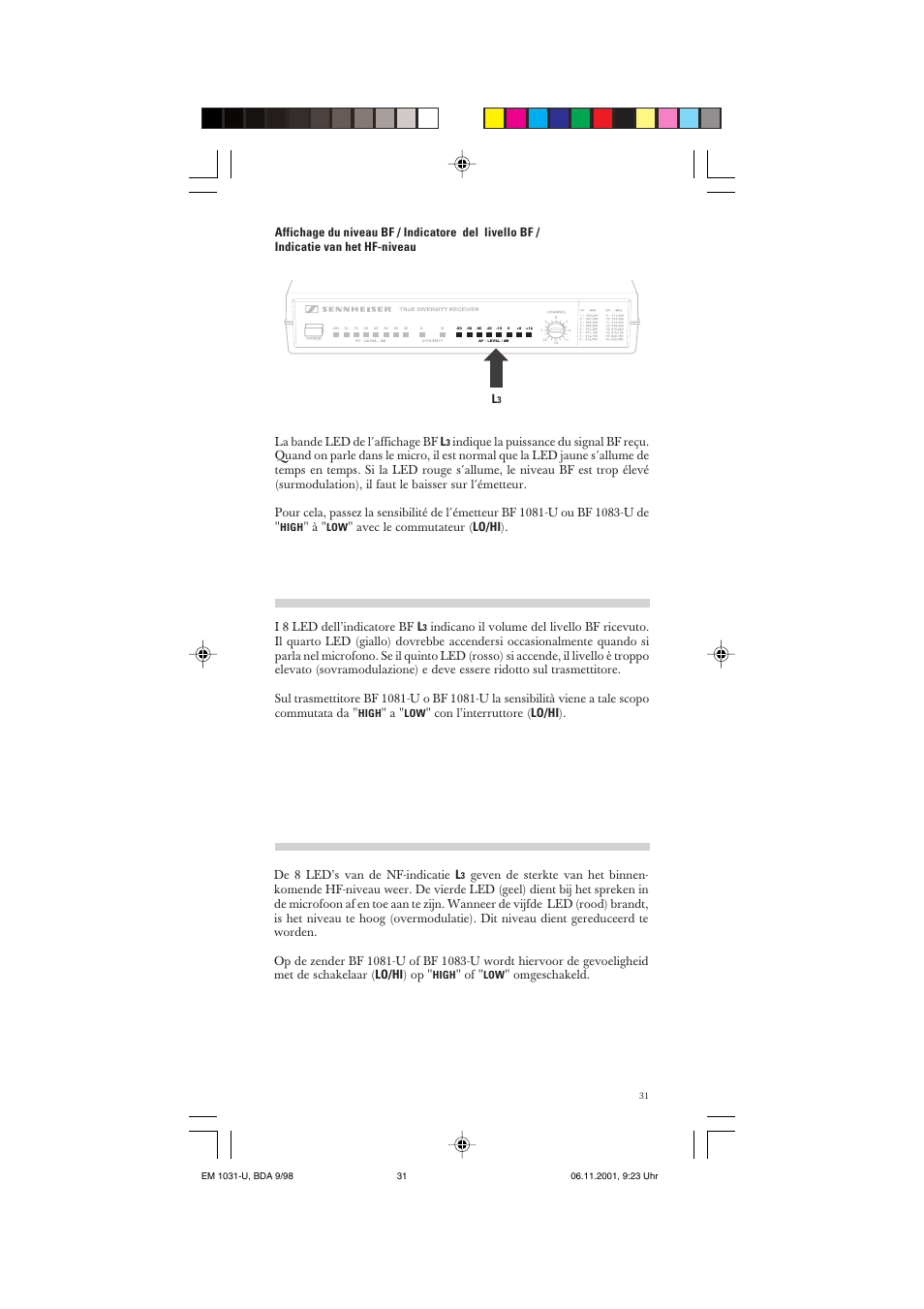 Sennheiser Receiver EM 1031-U User Manual | Page 31 / 40