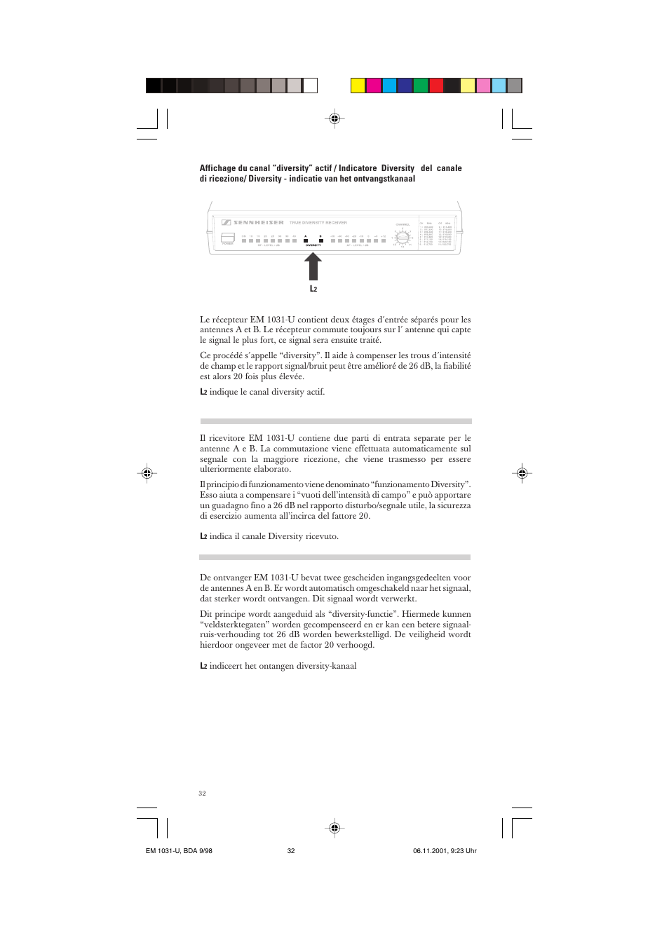 Sennheiser Receiver EM 1031-U User Manual | Page 32 / 40